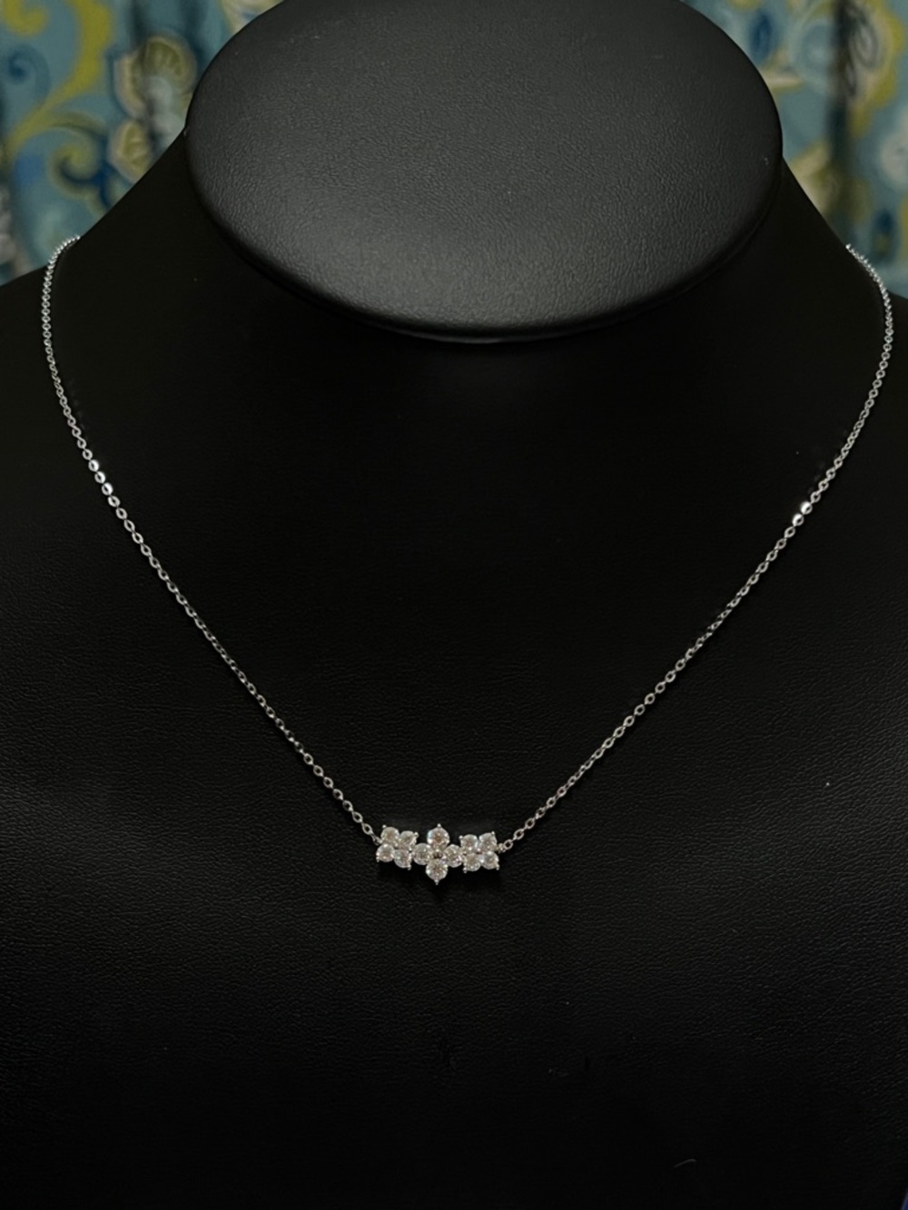 Sterling Silver 925 Floral Moissanite Pendant Necklace